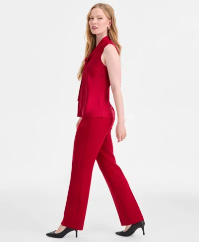 Kasper Plus Size Straight-leg Pants In Red