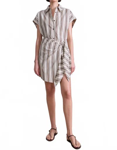 Apiece Apart San Vito Sarong In Wide Stripes Coffee + Cream In Multi