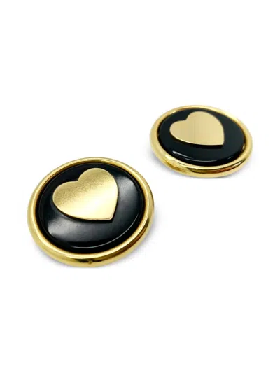 Pre-owned Jennifer Gibson Jewellery 1980s Heart Earrings In Gold