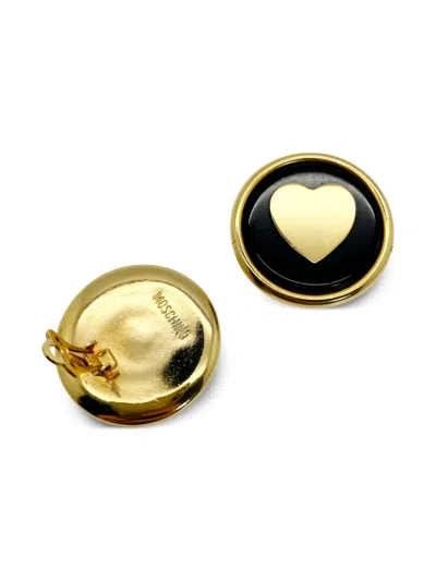 Pre-owned Jennifer Gibson Jewellery 1980s Heart Earrings In Gold