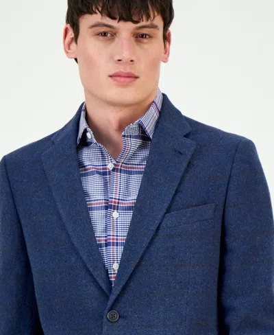 Nautica Men's Modern-fit Wine Window Tweed Sport Coat In Blue