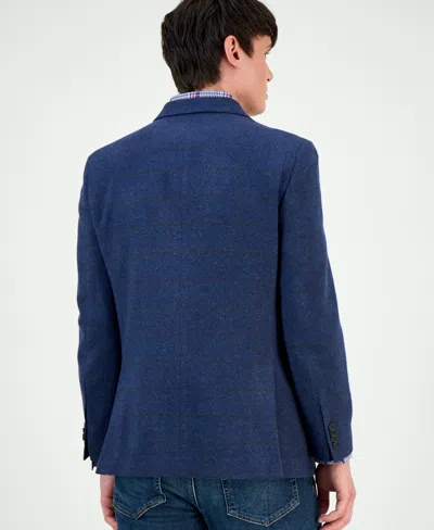 Nautica Men's Modern-fit Wine Window Tweed Sport Coat In Blue