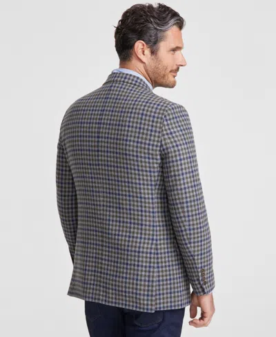 Nautica Men's Modern-fit Wine Window Tweed Sport Coat In Gray