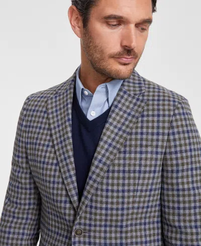 Nautica Men's Modern-fit Wine Window Tweed Sport Coat In Gray