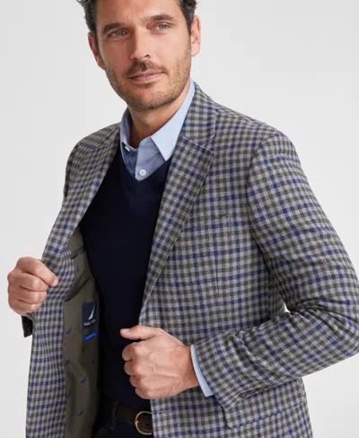 Nautica Men's Modern-fit Wine Window Tweed Sport Coat In Gray