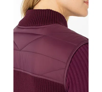 Liverpool Los Angeles Women's Quilted Zip-front Sweater Vest In Pink