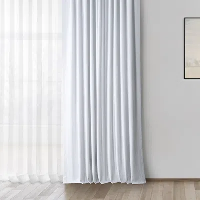 Half Price Drapes White Thermal Cross Linen Weave Blackout Curtain In White