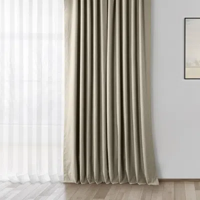 Half Price Drapes Warm Taupe Thermal Cross Linen Weave Blackout Curtain In Brown