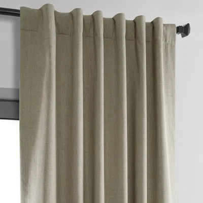 Half Price Drapes Warm Taupe Thermal Cross Linen Weave Blackout Curtain In Brown