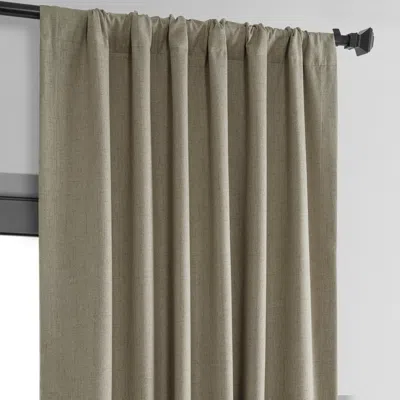Half Price Drapes Warm Taupe Thermal Cross Linen Weave Blackout Curtain In Brown
