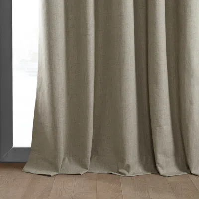 Half Price Drapes Warm Taupe Thermal Cross Linen Weave Blackout Curtain In Brown