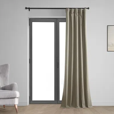Half Price Drapes Warm Taupe Thermal Cross Linen Weave Blackout Curtain In Brown