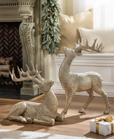 Balsam Hill Parisian Palace Deer, Set Of 2 In Brown