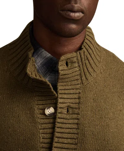 Lucky Brand Men's Button Down Mock Neck Cardigan In Green