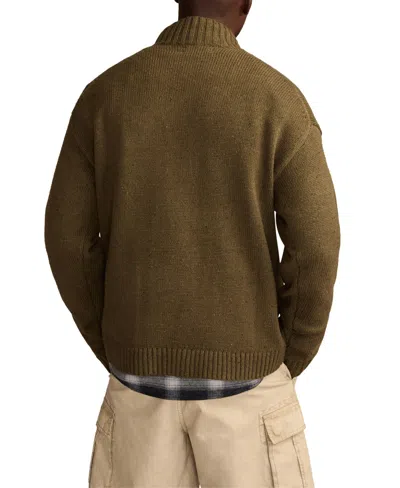 Lucky Brand Men's Button Down Mock Neck Cardigan In Green