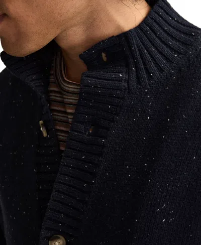 Lucky Brand Men's Button Down Mock Neck Cardigan In Blue