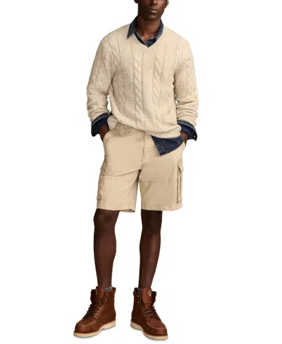 Lucky Brand Neppy Cabled V-neck Sweater In White