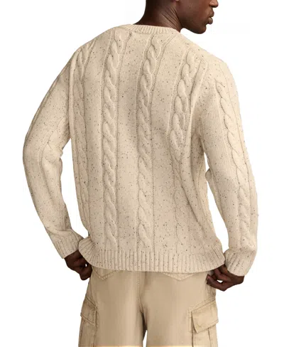 Lucky Brand Neppy Cabled V-neck Sweater In White