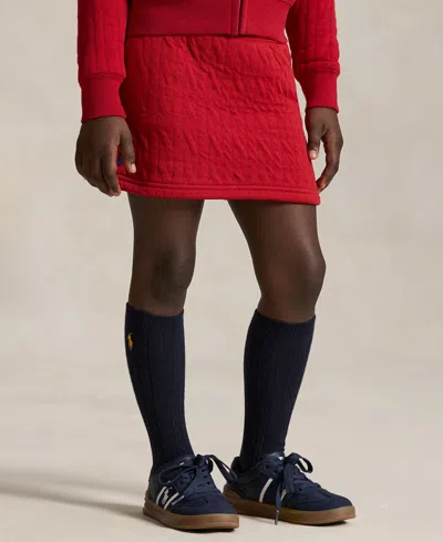 Polo Ralph Lauren Toddler & Little Girls 2t-6x Quilted Cable-motif Skirt In Red