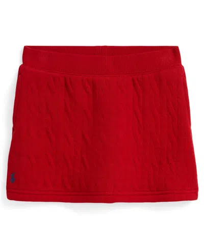 Polo Ralph Lauren Toddler & Little Girls 2t-6x Quilted Cable-motif Skirt In Red