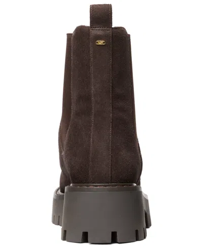 Michael Kors Michael  Women's Asher Leather Lug Ankle Booties In Brown