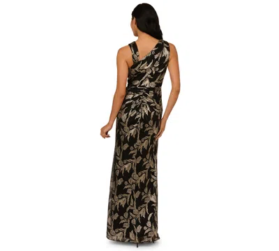 Adrianna Papell Women's Crinkle Sleeveless Gown In Black