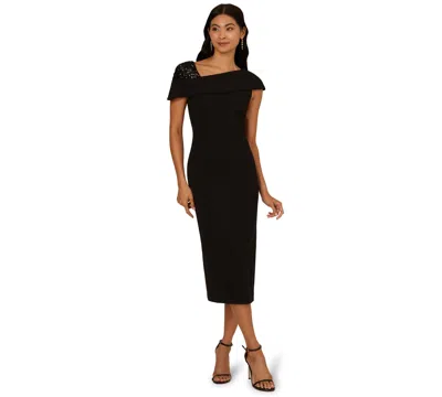 Adrianna Papell Women's Beaded Midi Dress In Black
