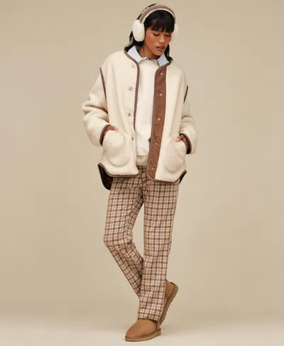 Ugg Women's Emerson Braid Front-placket Jacket In Neutral