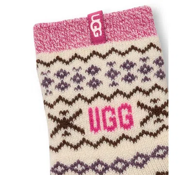 Ugg Cressida Cozy Quarter Crew Sock In Cream, Women's At Urban Outfitters In Multi