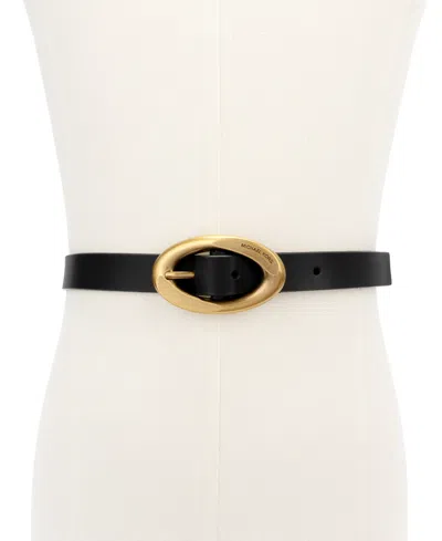 Michael Kors Women's 25mm Non-reversible Leather Belt In Black