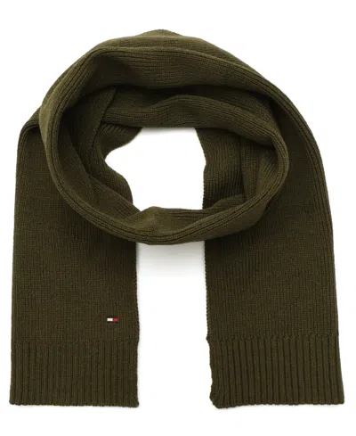 Tommy Hilfiger Men's Core Flag Rib Scarf In Green