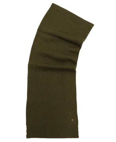 Tommy Hilfiger Men's Core Flag Rib Scarf In Green