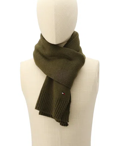 Tommy Hilfiger Men's Core Flag Rib Scarf In Green