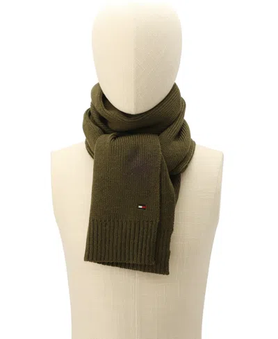 Tommy Hilfiger Men's Core Flag Rib Scarf In Green