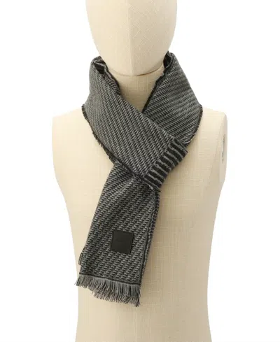 Calvin Klein Mixed Pattern Yarn Dye Scarf In Brown
