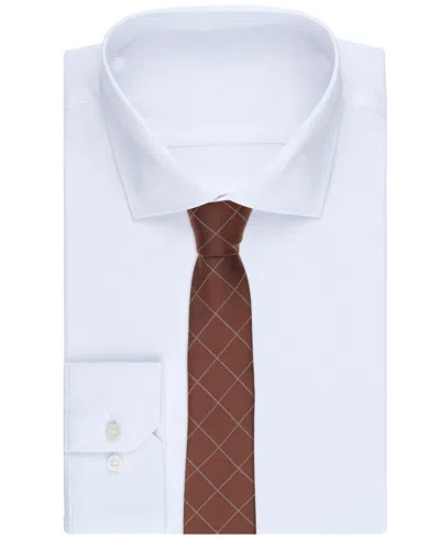 Alfani Men's Stratos Grid Tie, Macy's Exclusive In Brown
