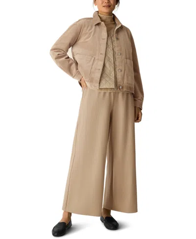 Eileen Fisher Organic Cotton Stretch Corduroy Jacket In Brown