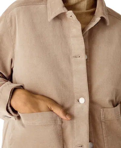 Eileen Fisher Organic Cotton Stretch Corduroy Jacket In Brown