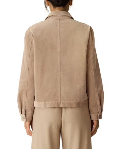 Eileen Fisher Organic Cotton Stretch Corduroy Jacket In Brown