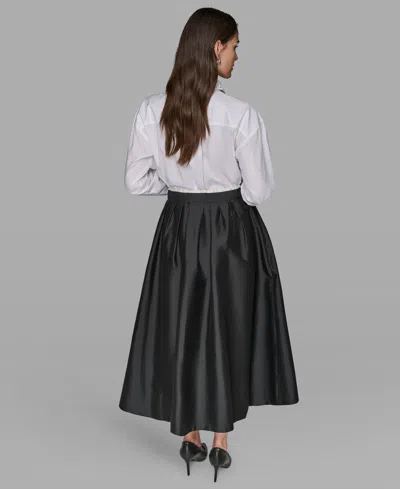 Karl Lagerfeld Womens Halter Bow Neck Top Bubble Midi Skirt In Black