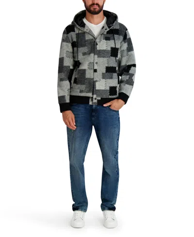 Karl Lagerfeld Patchwork Hooded Jacket In Multi