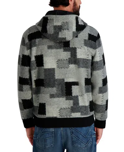 Karl Lagerfeld Patchwork Hooded Jacket In Multi