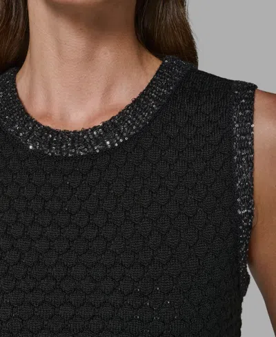 Karl Lagerfeld Women's Sequin-embellished Honeycomb Vest In Black