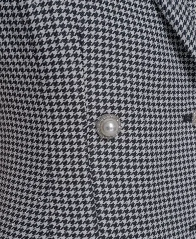 Karl Lagerfeld Women's Houndstooth Notched Collar Jacket Dress In Gray