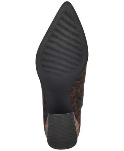 Guess Womens Lusera Flared Block Heel Dress Booties In Animal Print