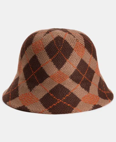 On 34th Plaid Knit Cloche, Macy's Exclusive In Brown