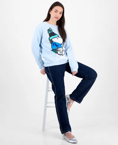 Love Tribe Juniors' Snoopy Chillin Sweatshirt In Blue