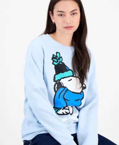 Love Tribe Juniors' Snoopy Chillin Sweatshirt In Blue