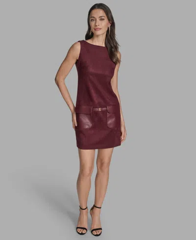 Bcbg Women's Sleeveless Boat Neck Dress In Burgundy