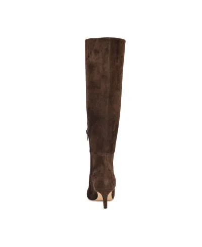 Nine West Women's Caddy Tall Kitten Heel Boots In Brown